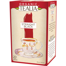 Tealia Organic Straight Black (20 Envelope Tea Bags) 40g